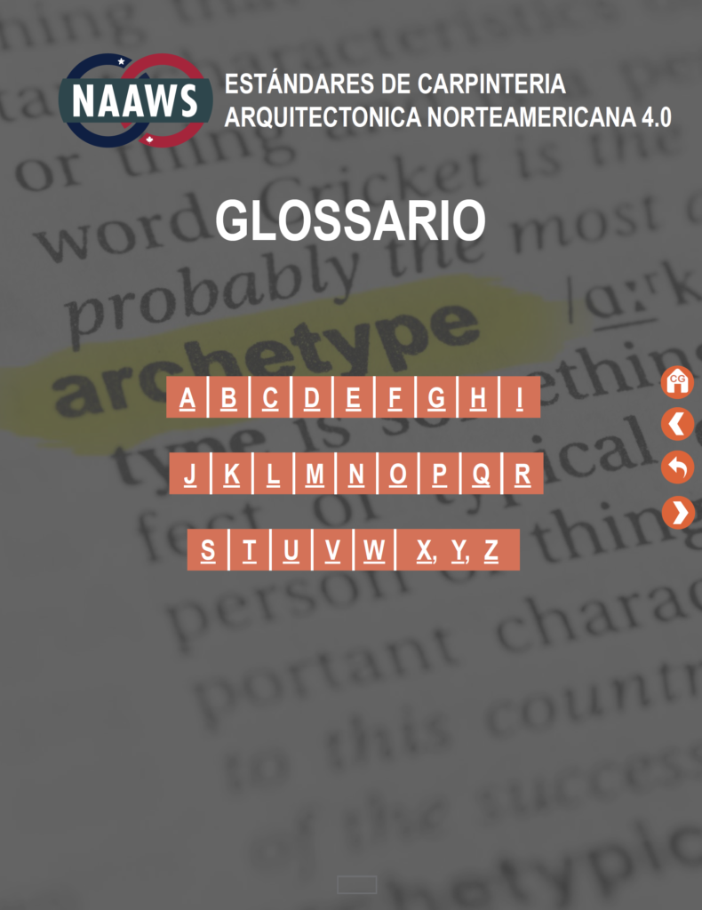 NAAWS 4.0 Glossario